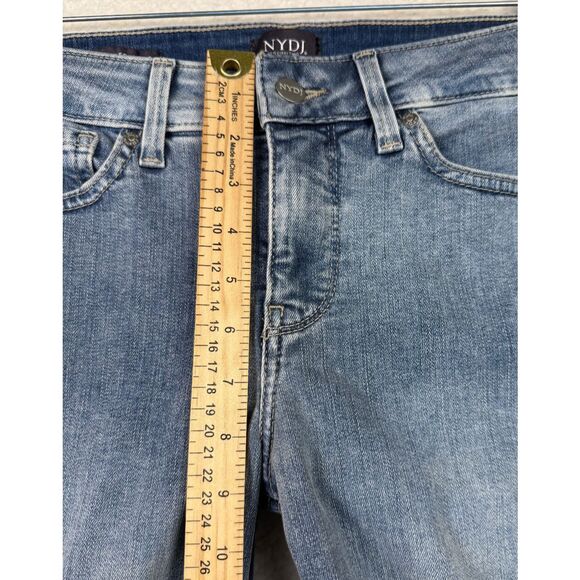 NYDJ Jeans Womens 4 Blue Marilyn Straight Mid Rise Light Wash Lift Tuck‎ 30x28 - Picture 4 of 7